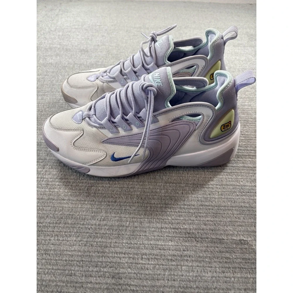 Nike‎ Zm Air 2k Womens 10 White Lavender Mid Top Lace Up Cushioned A00354-103